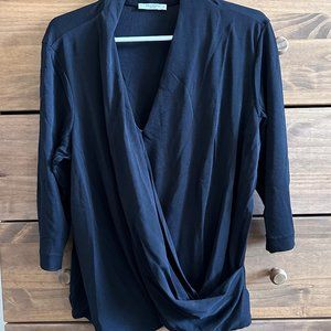 MM. Lafleur 3/4 Sleeve Black Blouse Size Extra-Large (XL)